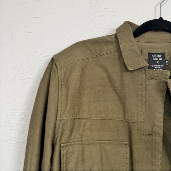 Stone Row X Georgia May Jagger Green Utility Jacket Womens M Lightweight Casual - Picture 7 of 9